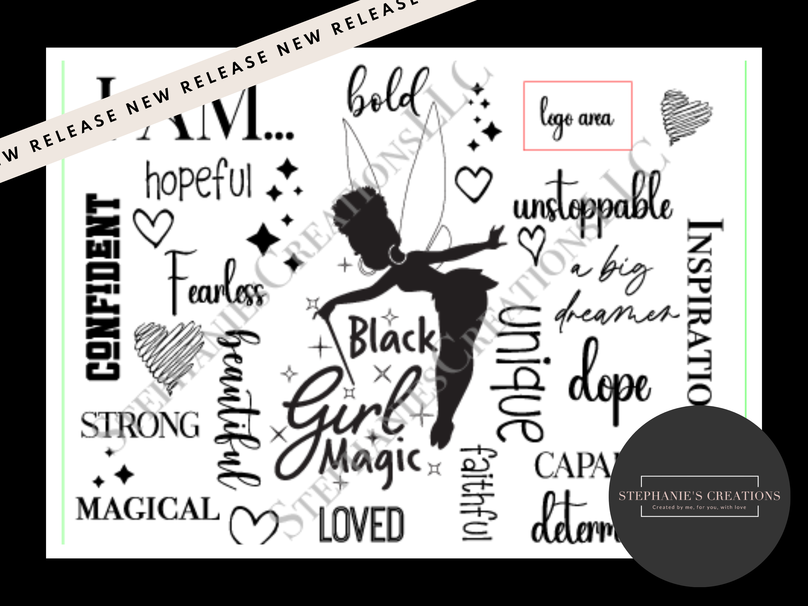Black Girl Magic Affirmation 40 oz Tumbler Wrap File