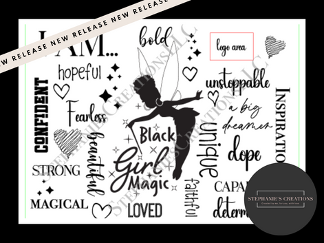 Black Girl Magic Affirmation 20/30 oz Tumbler Wrap File
