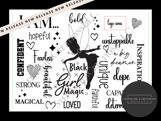 Black Girl Magic Affirmation 40 oz Tumbler Wrap File