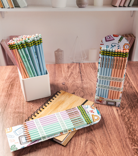 Teacher appreciation gift — engraved pencil set with holder