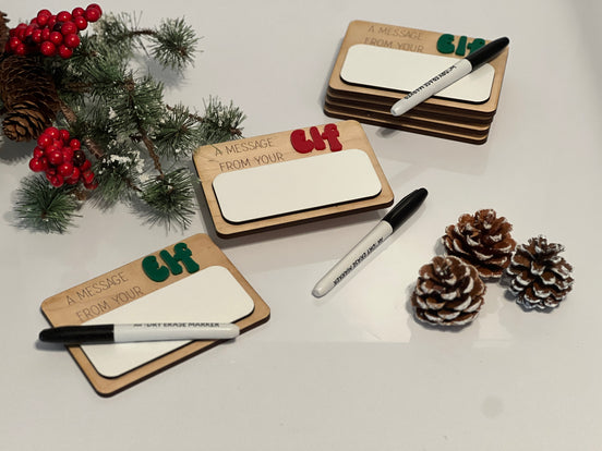 Message from Your Elf Dry Erase Board – Festive Fun for Every Day!