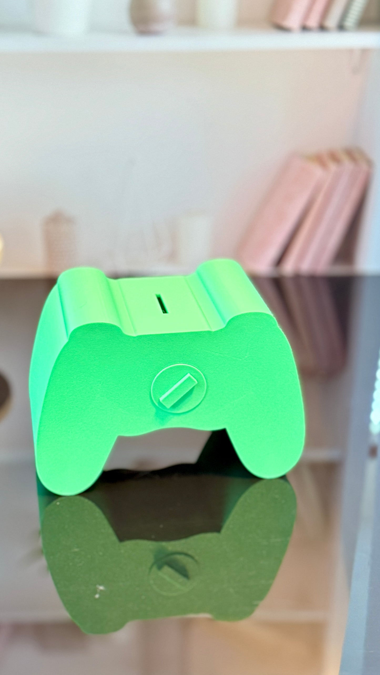 Game Controller Bank STL File – 3D Printable Coin Bank with Plug and Slot