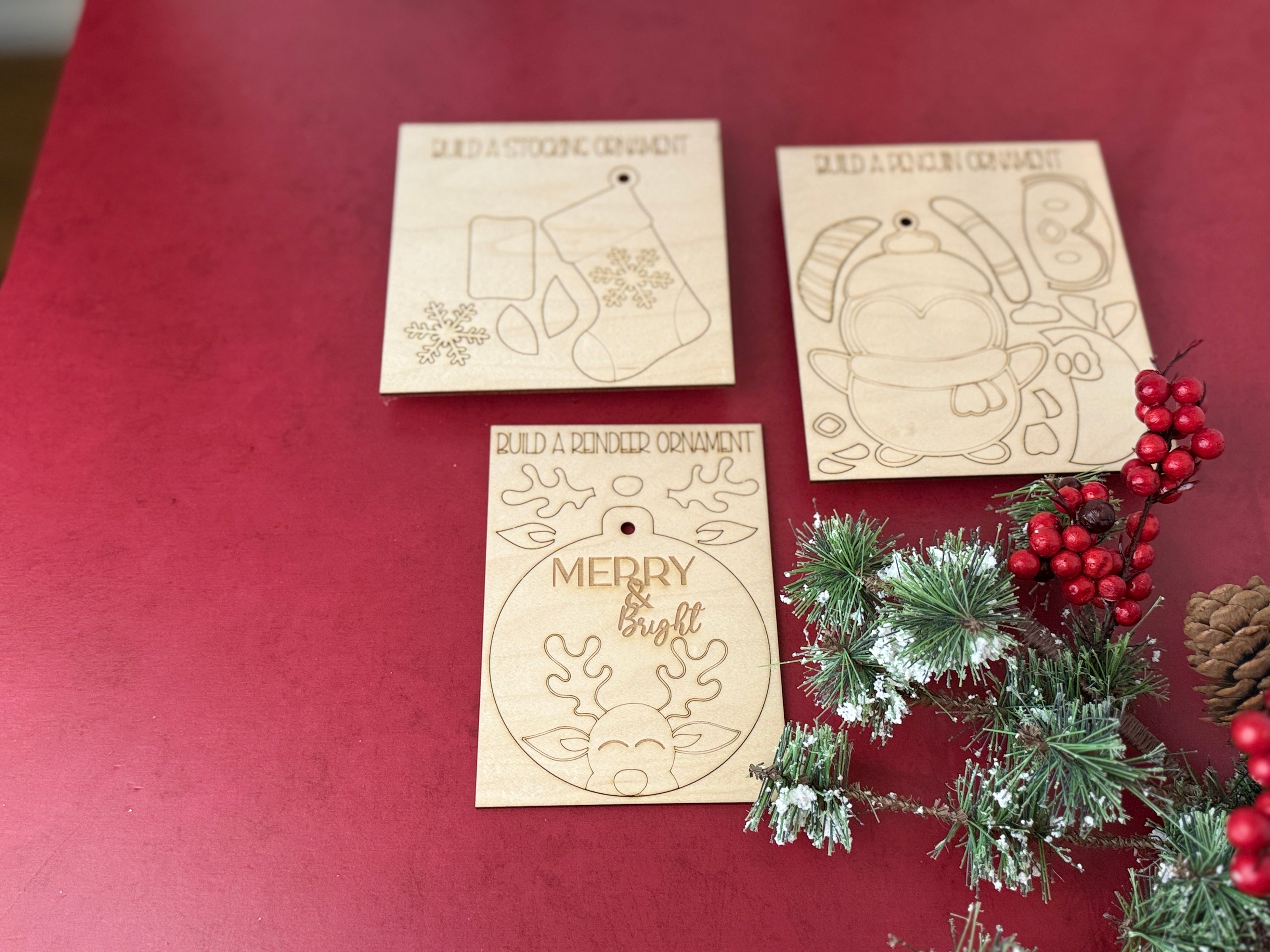 Pop Out Bundle Ornament Digital File, Build Your Own Christmas Ornament, Kids Craft, Christmas Ornament DIY, Laser File