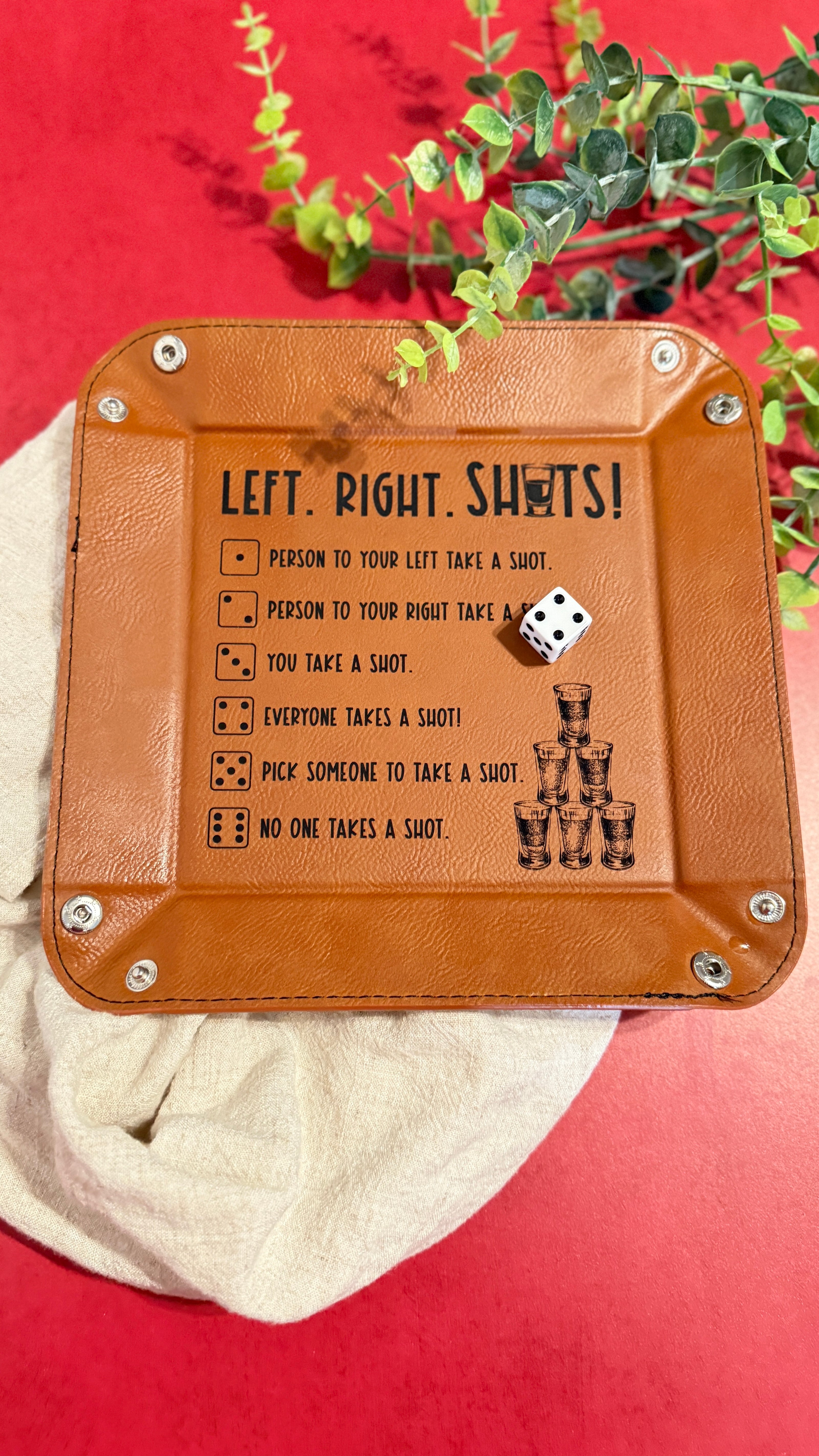 Drinking Dice Game Digital File for Laser Engraving | Leatherette Party Game SVG