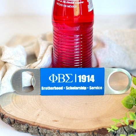 Phi Beta Sigma Bottle Opener – Silicone Grip Bar Blade, G.O.M.A.B. Fraternity Gift