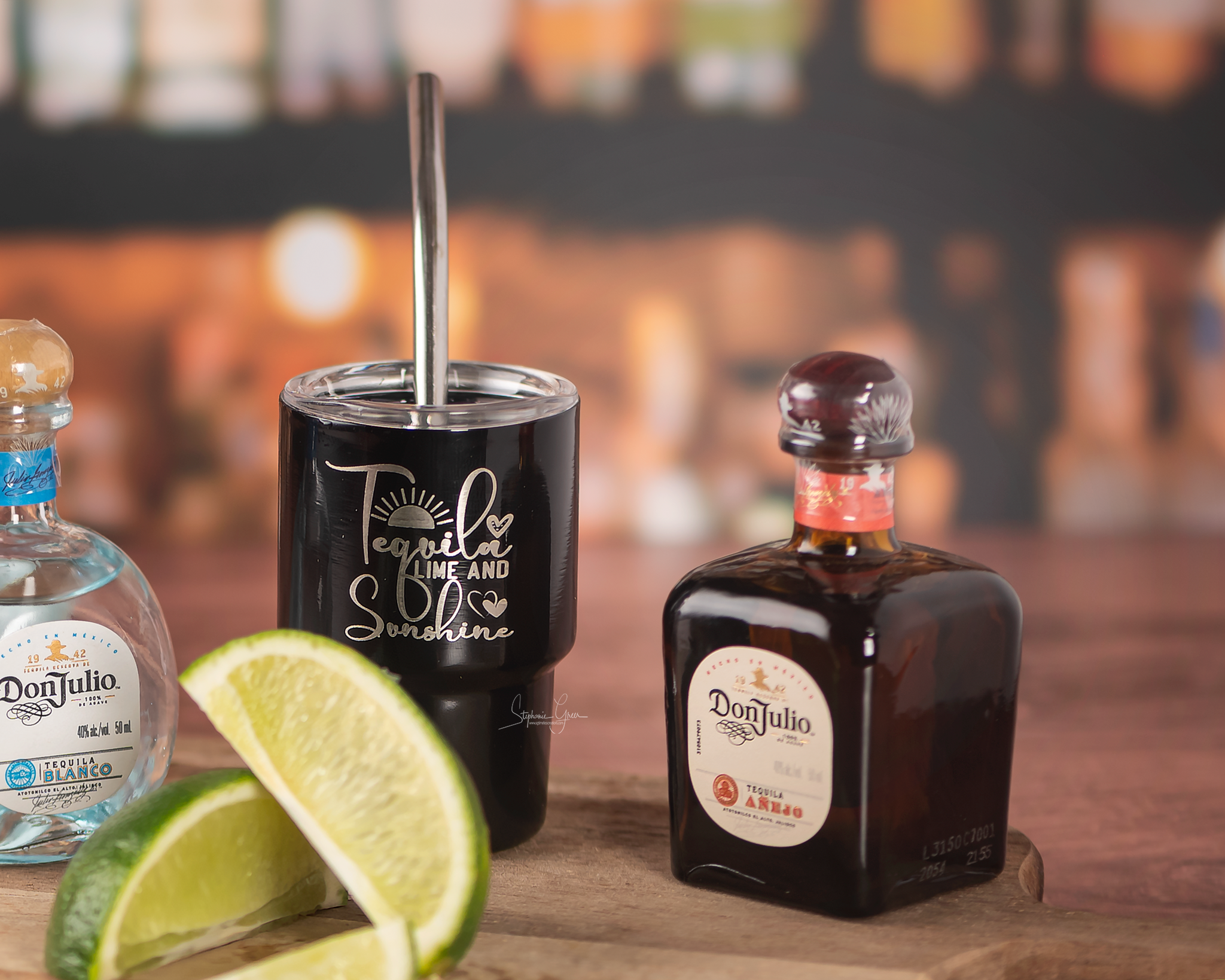 Custom shot glass-style party tumblers for bridal events