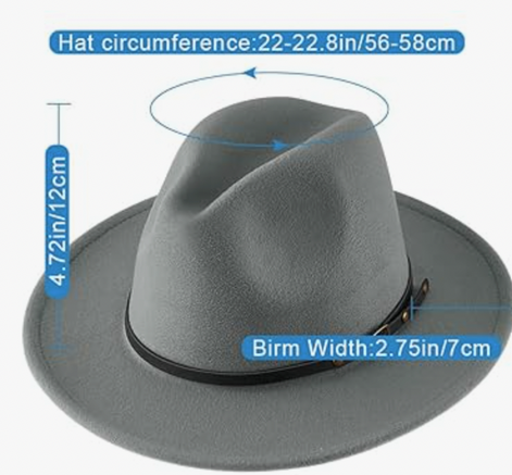 Engraved Felt Fedora Hat with Belt Buckle