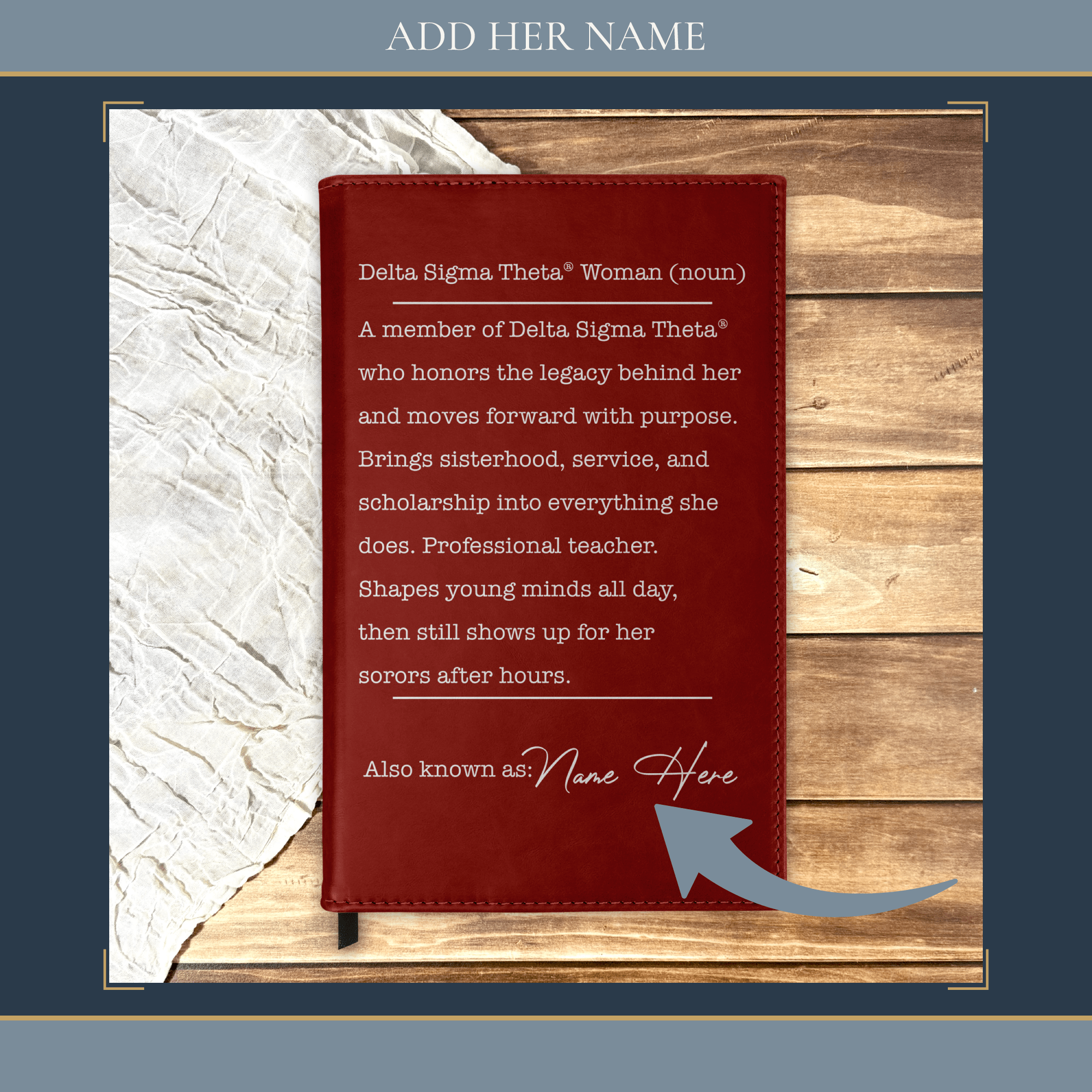 Personalized DST Career Journal, Licensed Delta Sigma Theta Gift, Professional Career Journal - Stephanie's Creations