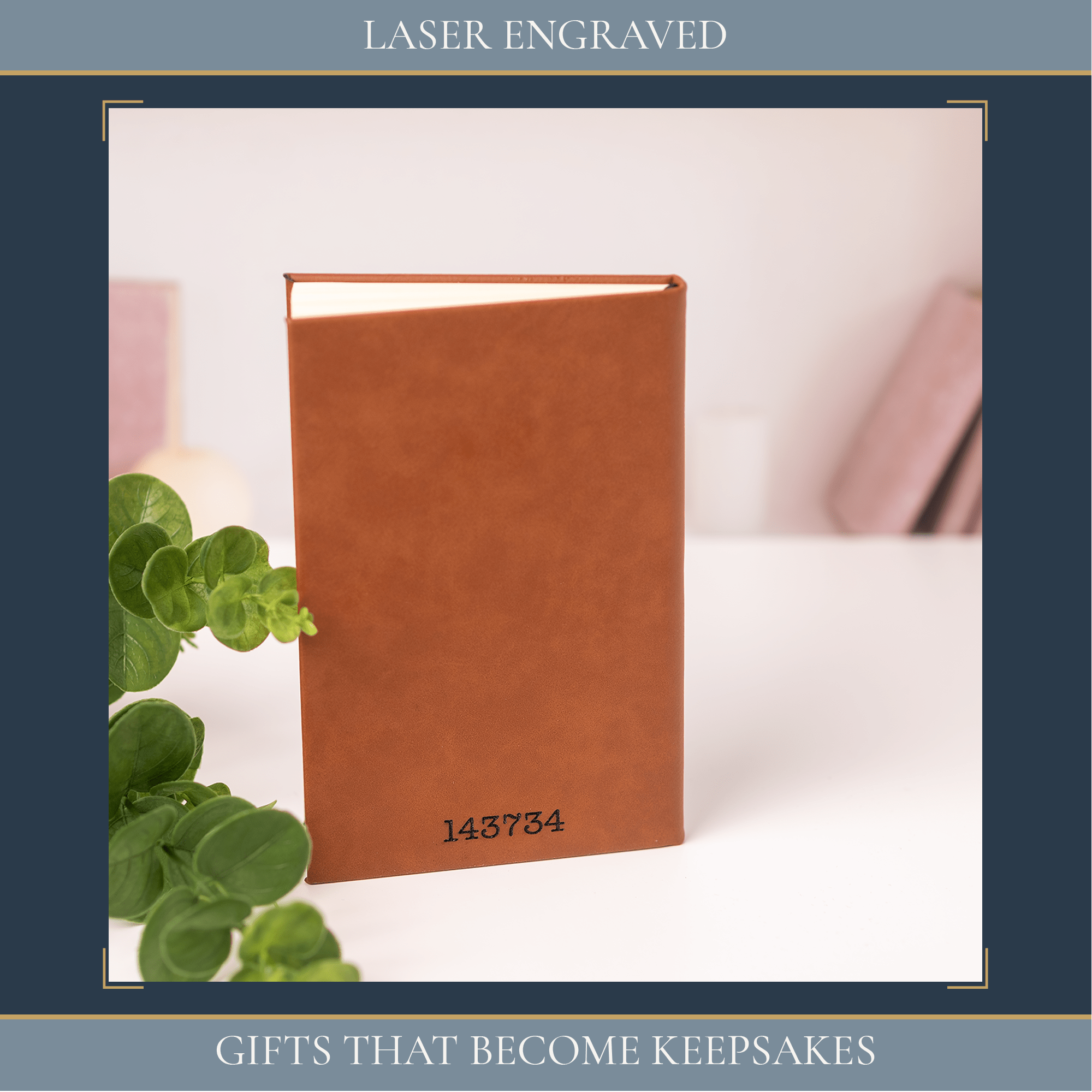 Personalized Leather Journal | Custom Laser Engraved Leatherette Journal - Stephanie's Creations