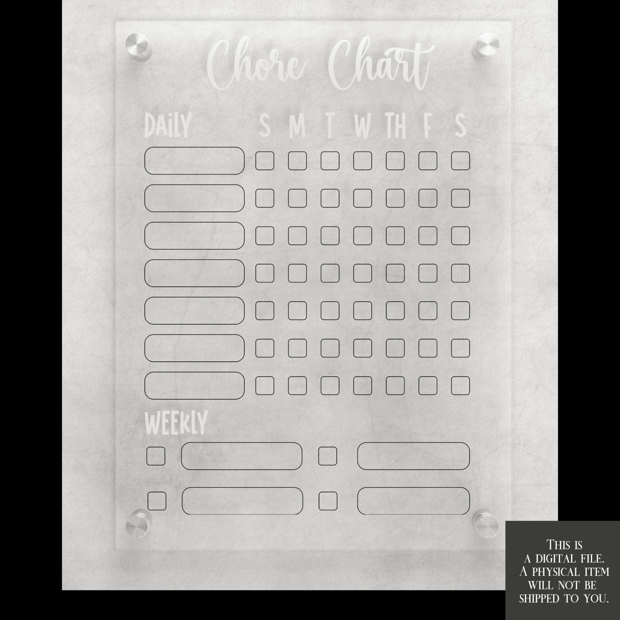 Acrylic Chore Chart Digital File for Laser Cutting – Customizable and Easy - to - Use - Stephanie's Creations