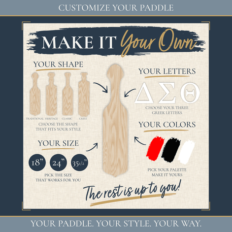 DIY Greek Paddle Kit, Birch Wood Fraternity & Sorority Paddle