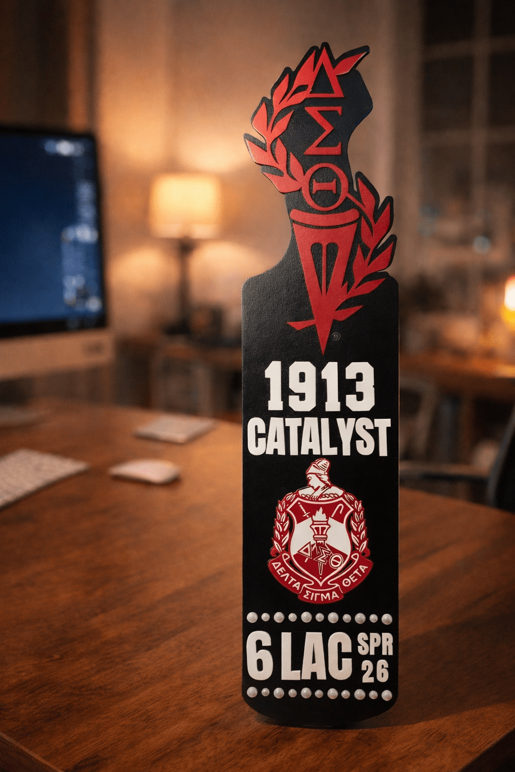 Personalized DST paddle featuring 1913 line name Catalyst and crossing details