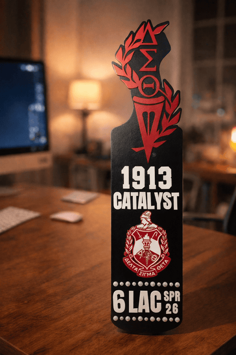 Personalized DST paddle featuring 1913 line name Catalyst and crossing details