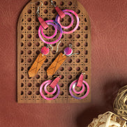 Boho Rattan Arch Earring Display Digital File