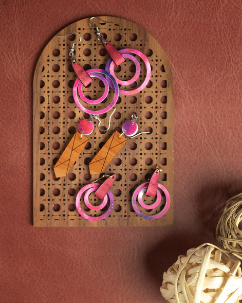 Boho Rattan Arch Earring Display Digital File