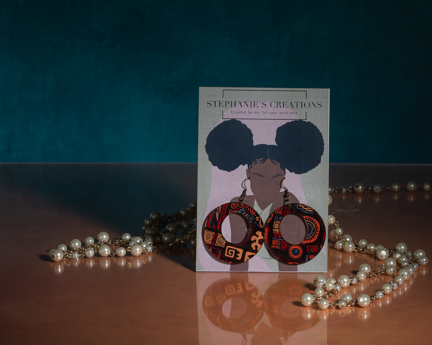 African Print Hoop Earrings