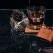 Custom engraved whiskey glass, Personalized whiskey glass with initials, Professionally engraved 12 oz glass, Quality whiskey glass for weddings, Father’s Day gift whiskey glass, Customizable whiskey glass with name, Engraved whiskey glass gift, Unique whiskey glass for groomsmen, Premium quality glassware, Custom design whiskey glass