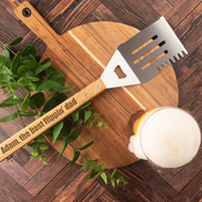 Personalized Wooden Spatula, Custom Engraved BBQ Tool, Wooden Handle Spatula,  Stainless Steel Spatula Part,  Father’s Day Gift Spatula,  BBQ Grill Master Tool,  Custom Name Spatula, Laser Engraved Wooden Handle, Rustic BBQ Accessory, Custom BBQ Gift
