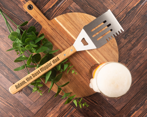 Personalized Wooden Spatula, Custom Engraved BBQ Tool, Wooden Handle Spatula,  Stainless Steel Spatula Part,  Father’s Day Gift Spatula,  BBQ Grill Master Tool,  Custom Name Spatula, Laser Engraved Wooden Handle, Rustic BBQ Accessory, Custom BBQ Gift