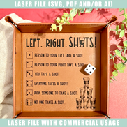Drinking Dice Game Digital File for Laser Engraving | Leatherette Party Game SVG