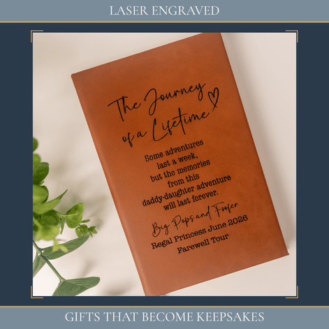 Personalized Leather Journal | Custom Laser Engraved Leatherette Journal - Stephanie's Creations