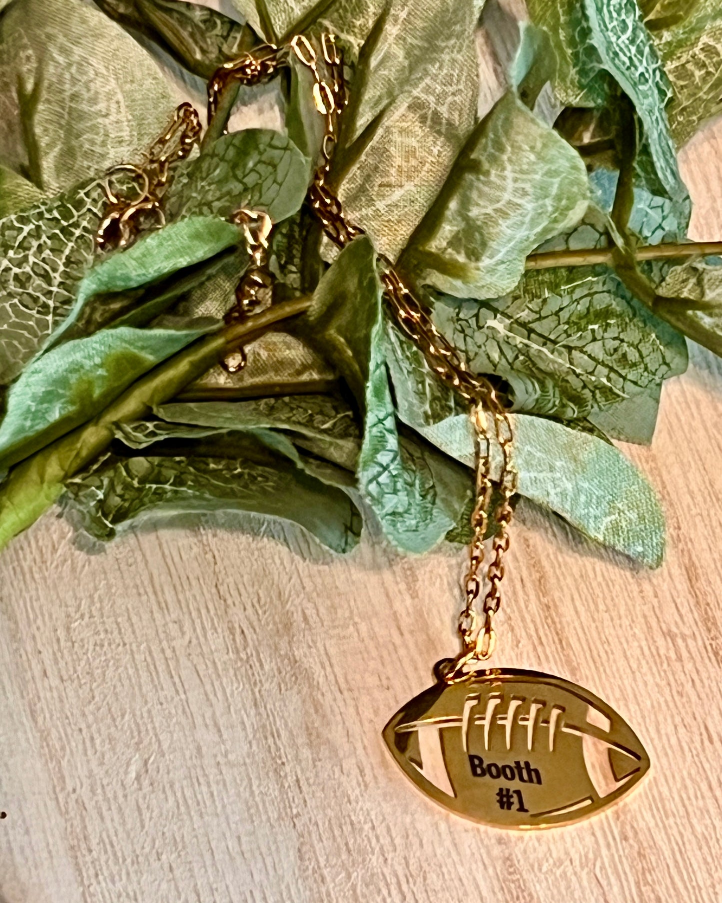 Customized Engraved Football Necklace