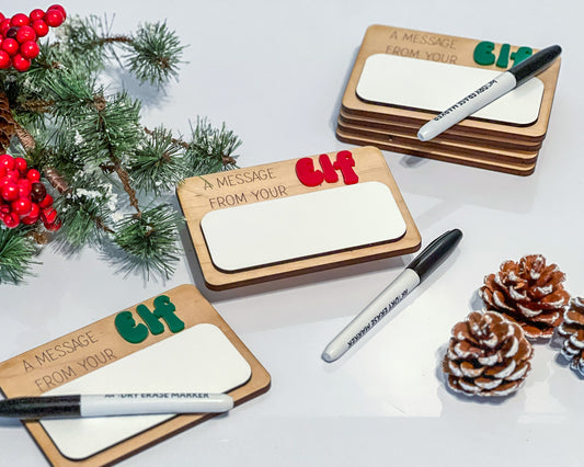 Message from Your Elf Dry Erase Board – Festive Fun for Every Day!