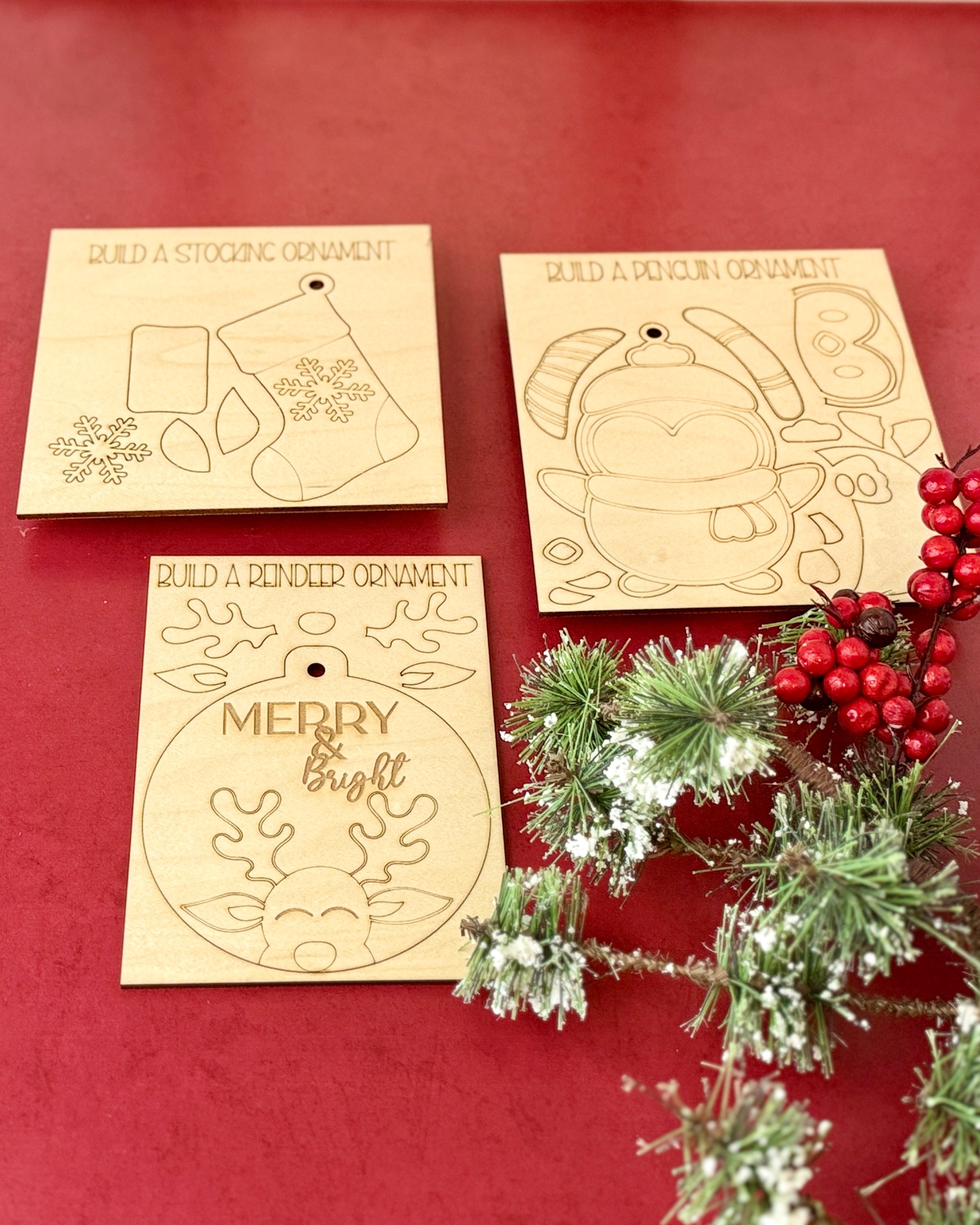 Pop Out Ornament Stocking Digital File, Build Your Own Christmas Ornament, Kids Craft, Christmas Ornament DIY, Laser File