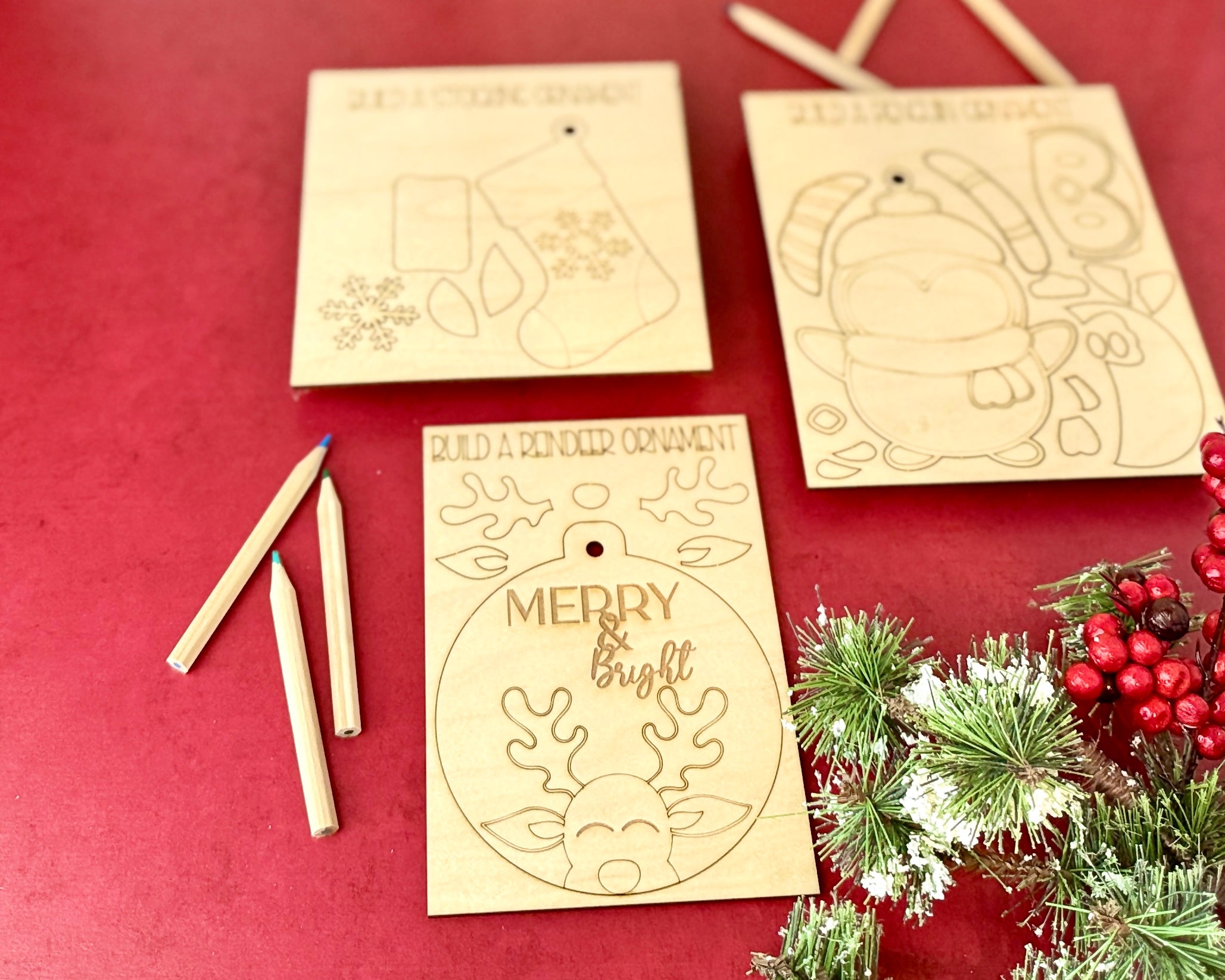 Pop Out Ornament Stocking Digital File, Build Your Own Christmas Ornament, Kids Craft, Christmas Ornament DIY, Laser File