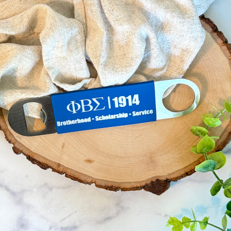Phi Beta Sigma Bottle Opener – Silicone Grip Bar Blade, G.O.M.A.B. Fraternity Gift
