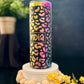 Engraved 20 oz Skinny Rainbow Cheetah Print Tumbler