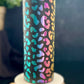 Engraved 20 oz Skinny Rainbow Cheetah Print Tumbler