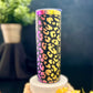 Engraved 20 oz Skinny Rainbow Cheetah Print Tumbler