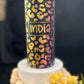 Engraved 20 oz Skinny Rainbow Cheetah Print Tumbler