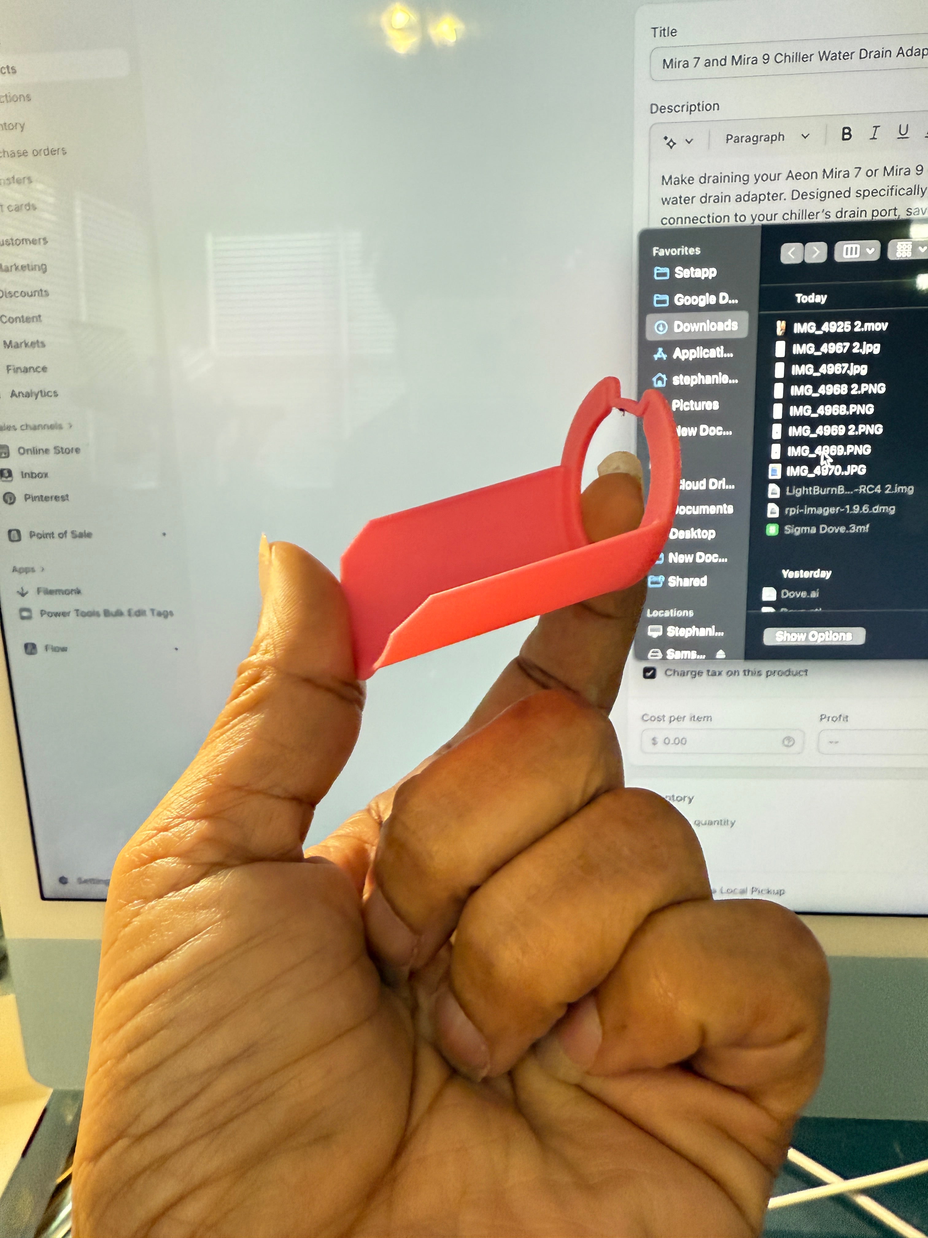 Mira 7 and Mira 9 Chiller Water Drain Adapter – 3D Printed