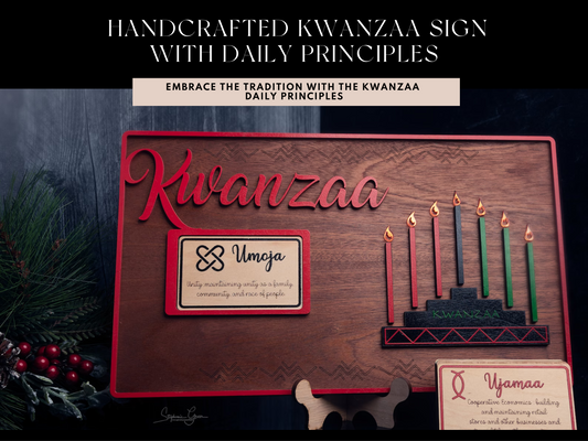 Handcrafted Kwanzaa Sign with Daily Principles