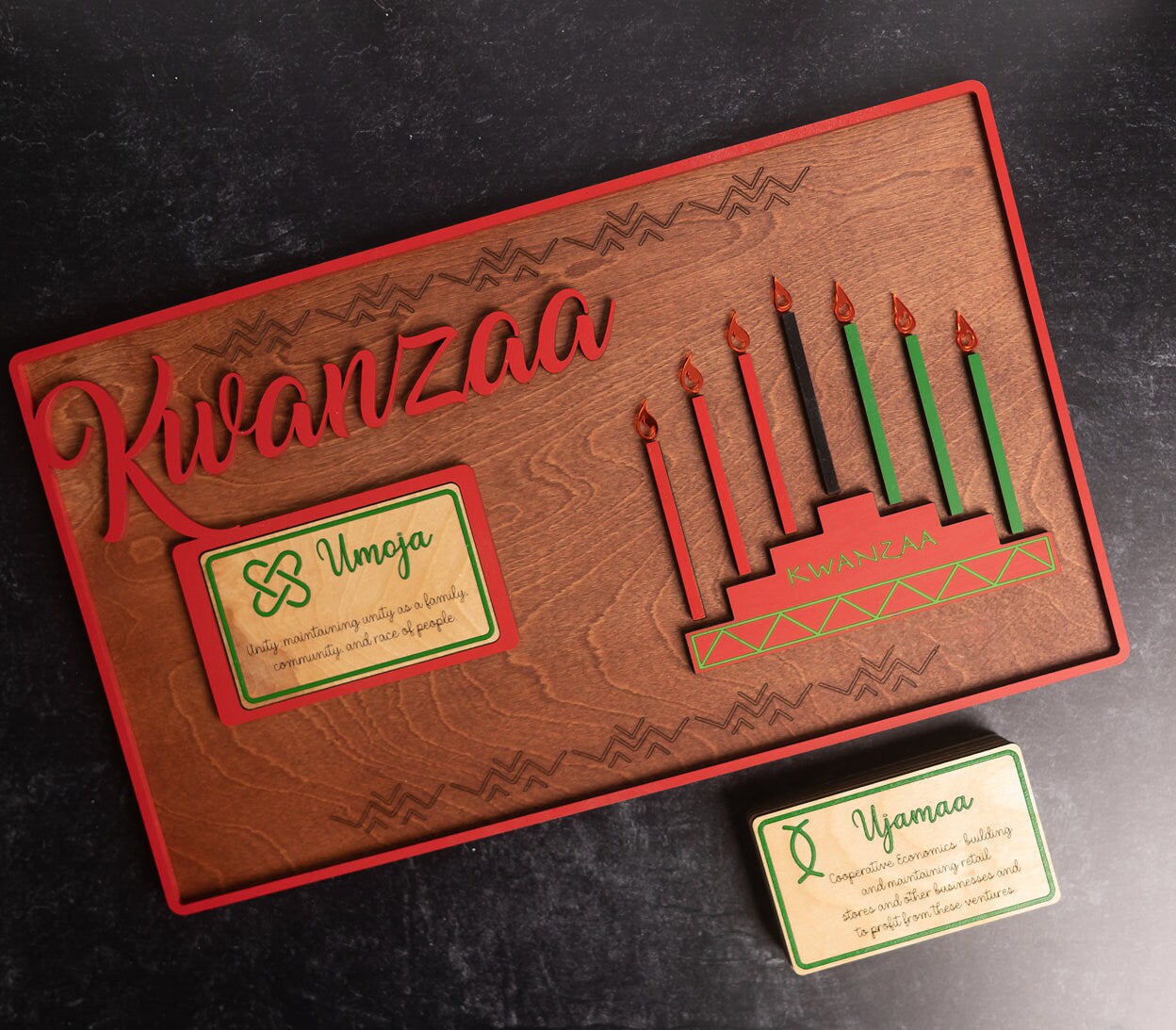 Handcrafted Kwanzaa Sign with Daily Principles