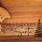 Engraved Acacia wood tray, Santa milk and cookies tray, Laser engraved Christmas tray, Wooden Christmas Eve tray, Family holiday tradition tray, Kids Christmas gift tray, Milk and cookies for Santa tray, Christmas Eve cookie tray, Personalized holiday tray, Acacia wood engraved tray