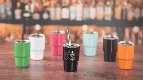 Vibrant engraved mini tumblers for paint and sip nights