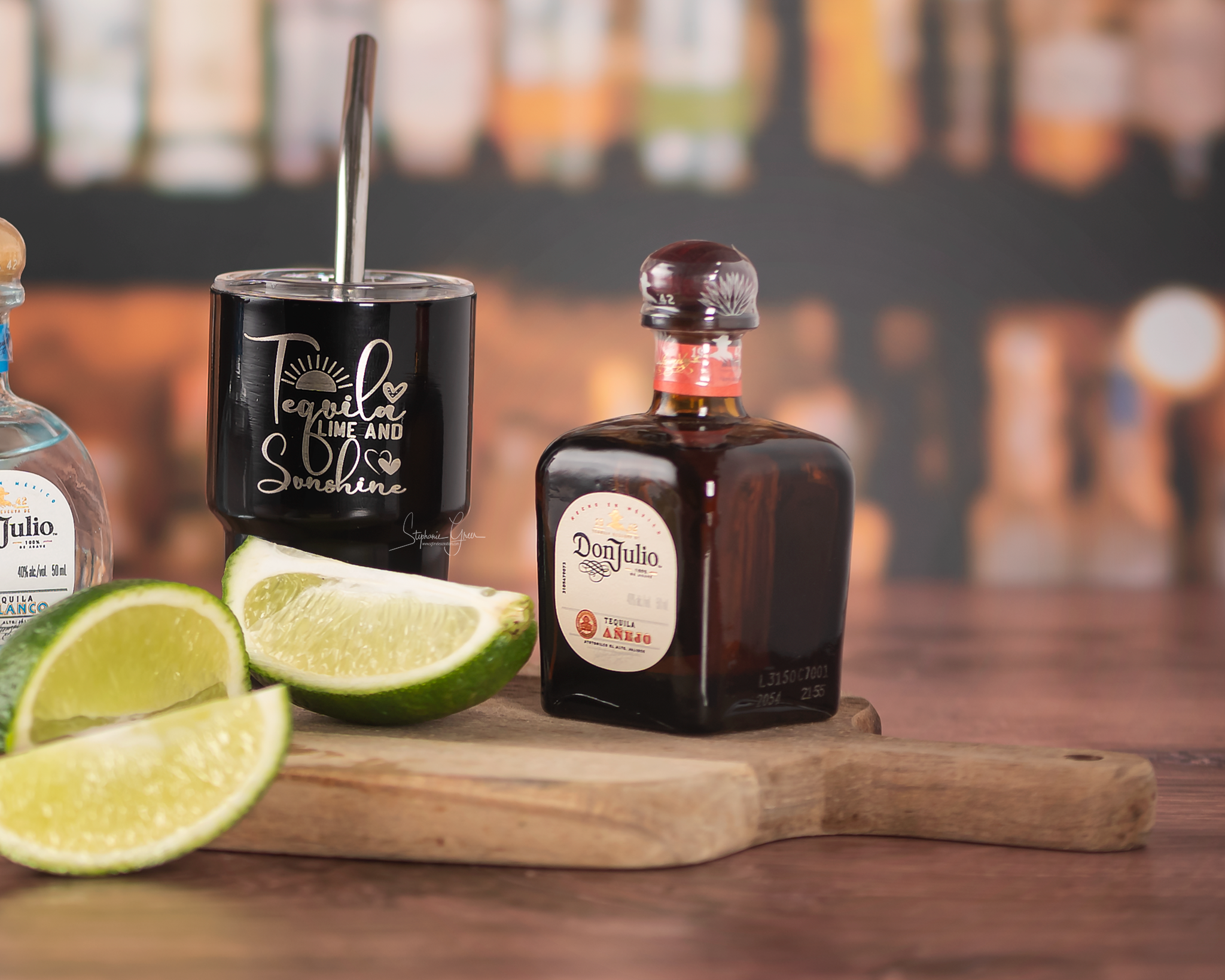 Custom shot glass-style party tumblers for bridal events