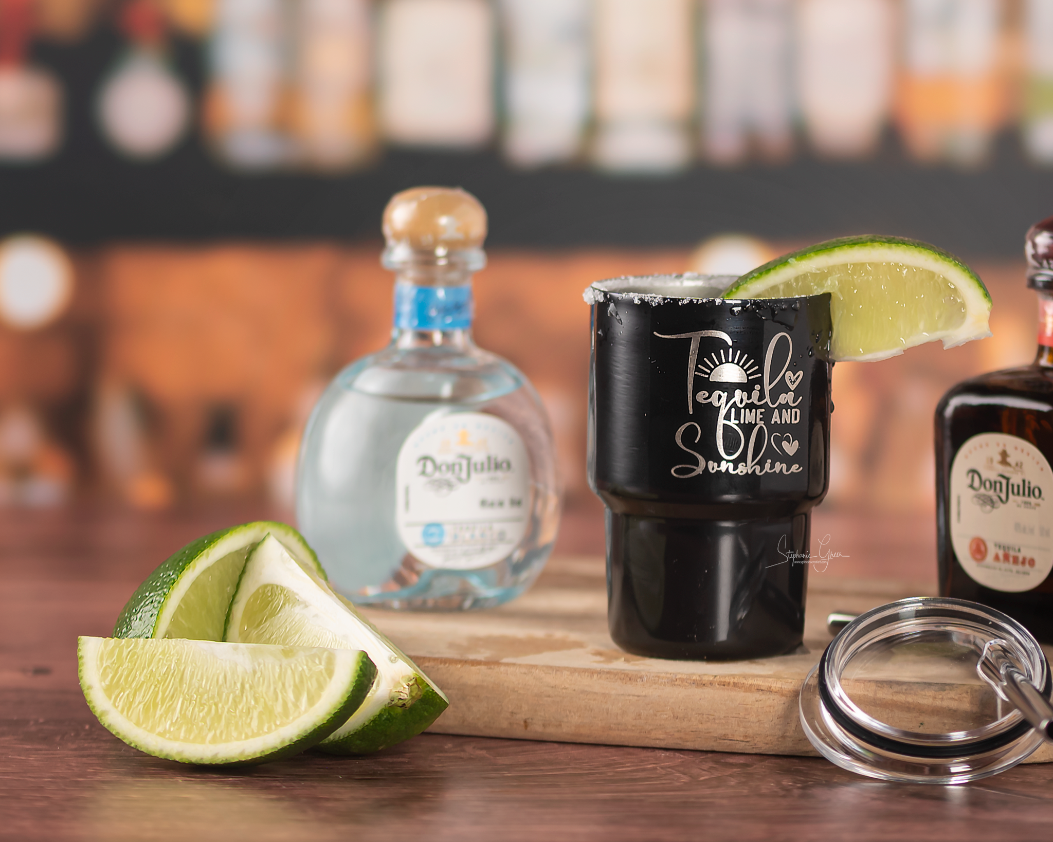 Custom shot glass-style party tumblers for bridal events