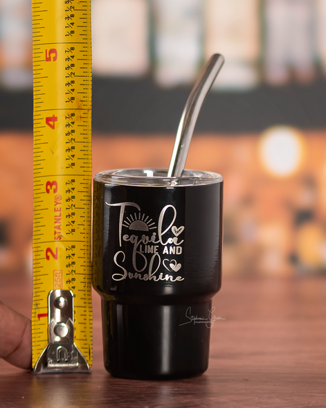Personalized mini stainless steel tumbler in bright colors