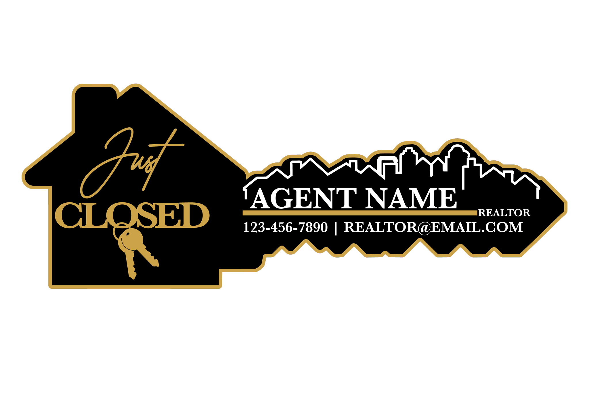 Just Closed Realtor Key Sign Digital Laser File Customizable Agent Design