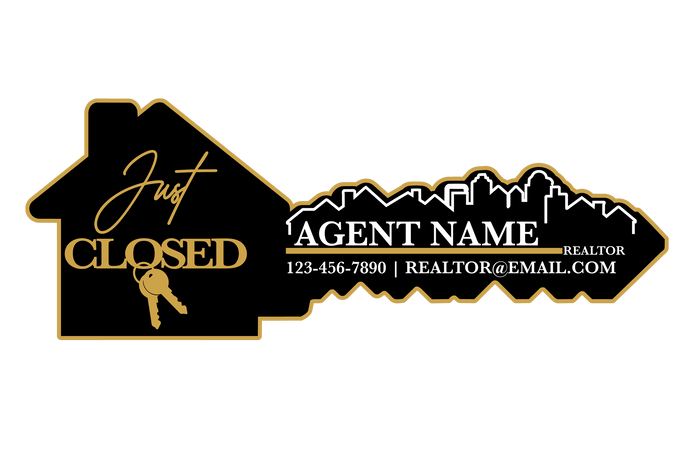 Just Closed Realtor Key Sign Digital Laser File Customizable Agent Design