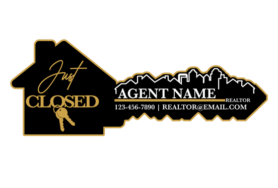 Just Closed Realtor Key Sign Digital Laser File Customizable Agent Design