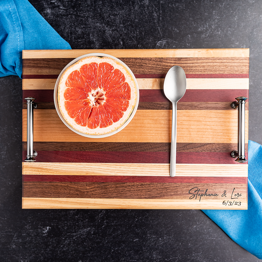 Maple, Walnut, Purple Heart and Cherry Serving Tray