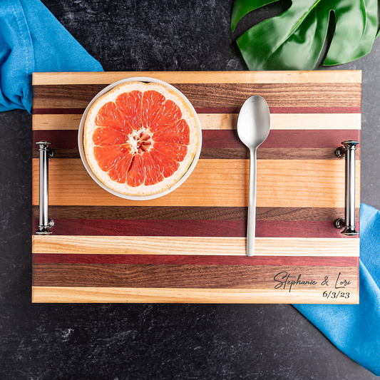 Maple, Walnut, Purple Heart and Cherry Serving Tray