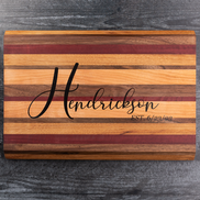 Maple, Walnut, Purple Heart and Cherry Butcher Block