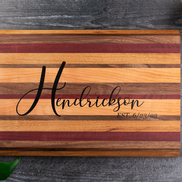 Maple, Walnut, Purple Heart and Cherry Butcher Block