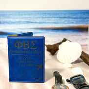 Phi Beta Sigma Personalized Passport Holder, PBS Fraternity Engraved Travel Wallet, Custom Brother Gift - Stephanie's Creations